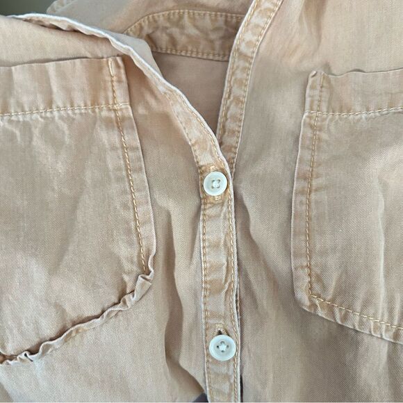 Pact Organic Cotton Sleeveless Button Front Romper Orange Size Medium Safari - Picture 10 of 12